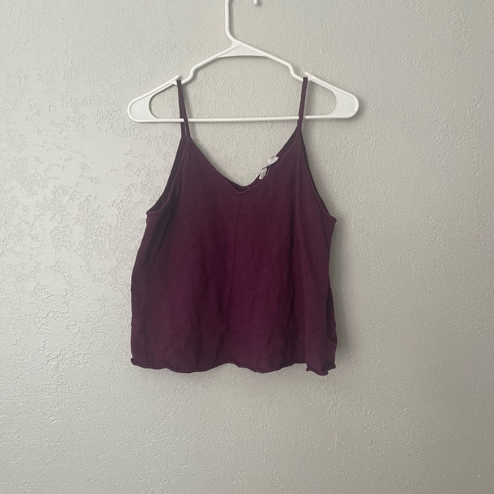 Purple v neck tank top